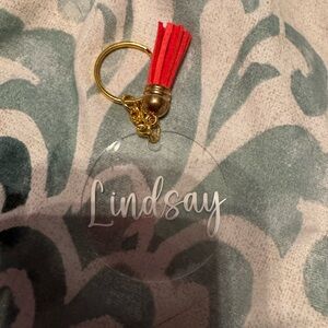 Personalized Gold and Red Key Holder